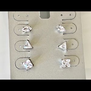 Set Cubic Zirconia Stud Earrings INC